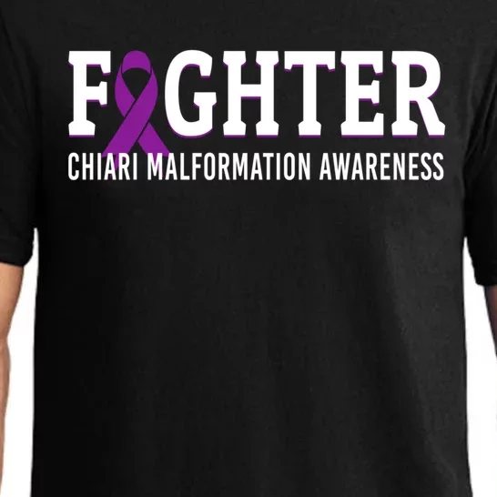 Fighter Chiari Malformation Awareness Purple Ribbon Warrior Gift Pajama Set