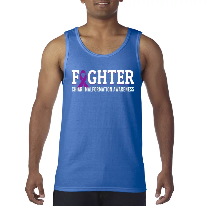 Fighter Chiari Malformation Awareness Purple Ribbon Warrior Gift Tank Top