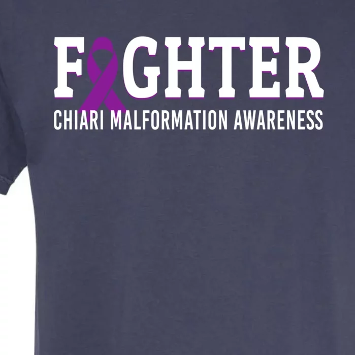 Fighter Chiari Malformation Awareness Purple Ribbon Warrior Gift Garment-Dyed Heavyweight T-Shirt