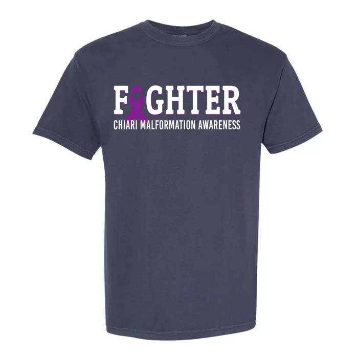 Fighter Chiari Malformation Awareness Purple Ribbon Warrior Gift Garment-Dyed Heavyweight T-Shirt