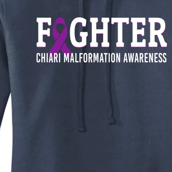 Fighter Chiari Malformation Awareness Purple Ribbon Warrior Gift Women's Pullover Hoodie