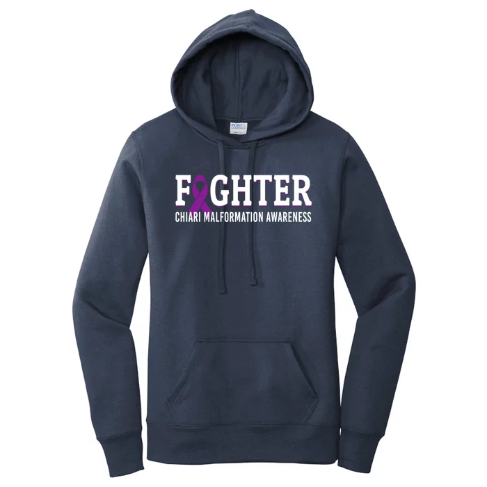 Fighter Chiari Malformation Awareness Purple Ribbon Warrior Gift Women's Pullover Hoodie