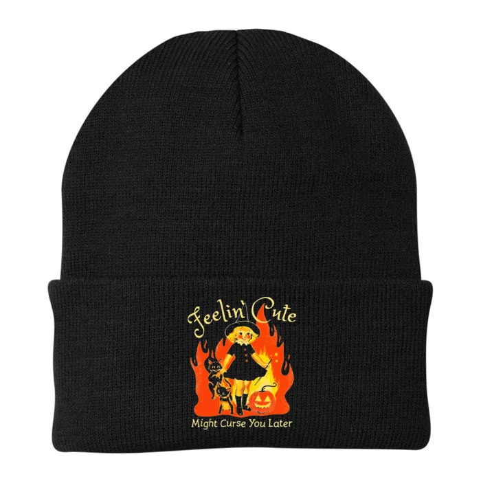 Feeling Cute Might Curse You Later Cute Witch Knit Cap Winter Beanie