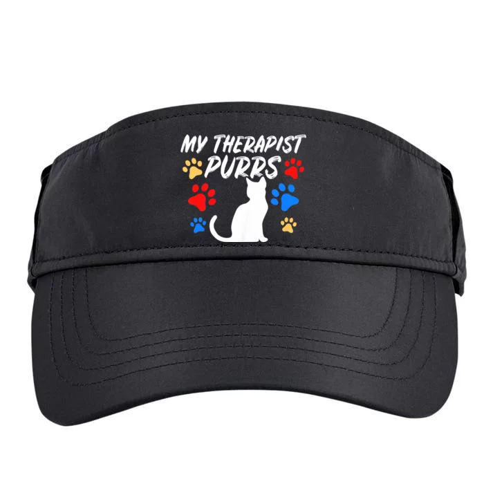 Funny Cat Mom Cat Dad Cat Lover Therapy Purrs Gift Adult Drive Performance Visor