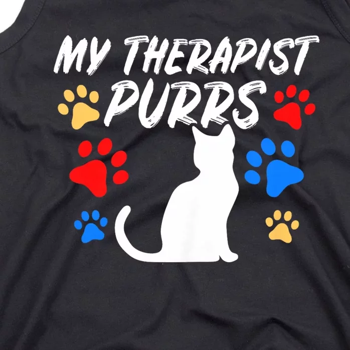 Funny Cat Mom Cat Dad Cat Lover Therapy Purrs Gift Tank Top