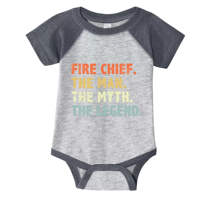 Fire Chief Man The Myth Legend Gifts Firefighter Fire Chief Infant Baby Jersey Bodysuit