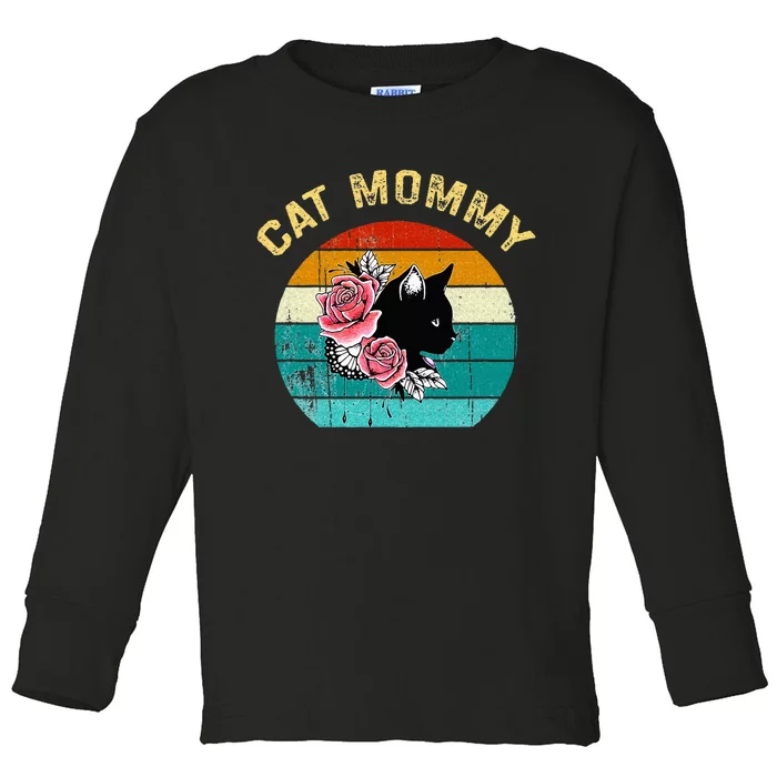 Funny Cat Mommy Cat Best Cat Mom Ever Meow With My Cat Toddler Long Sleeve Shirt