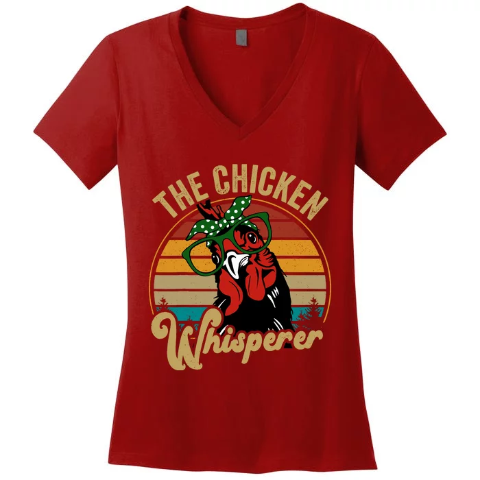 Funny Chicken Mom Chicken Whisperer Mama Hen Farm Gift Women's V-Neck T-Shirt