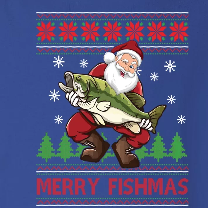 Fishing Christmas Merry Fishmas Sweater Santa Claus Fishing Cute Gift Toddler Long Sleeve Shirt