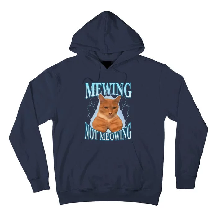 Funny Cat Meme Mewing Looksmax Meowing Cat Trend Tall Hoodie