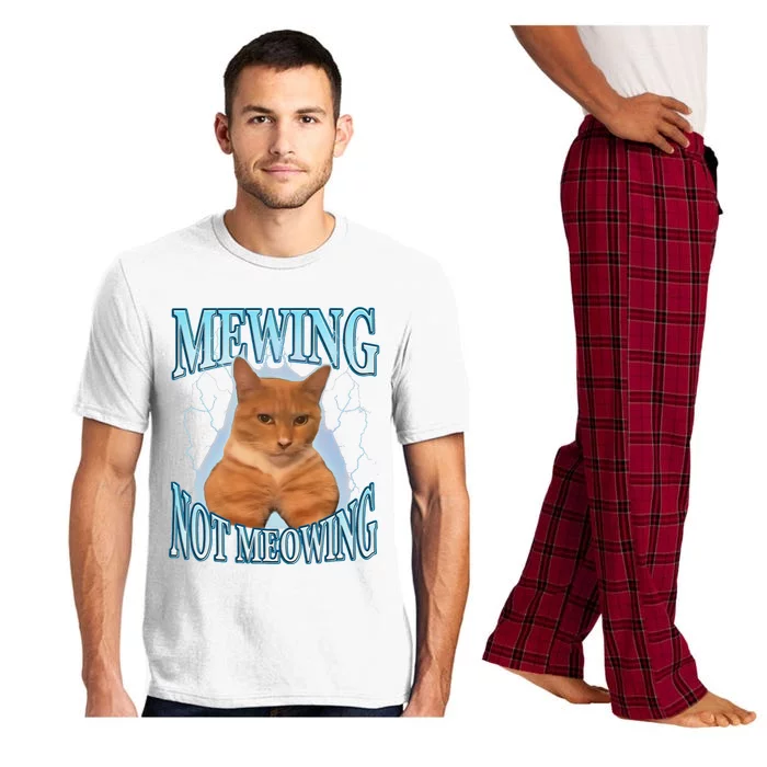 Funny Cat Meme Mewing Looksmax Meowing Cat Trend Pajama Set