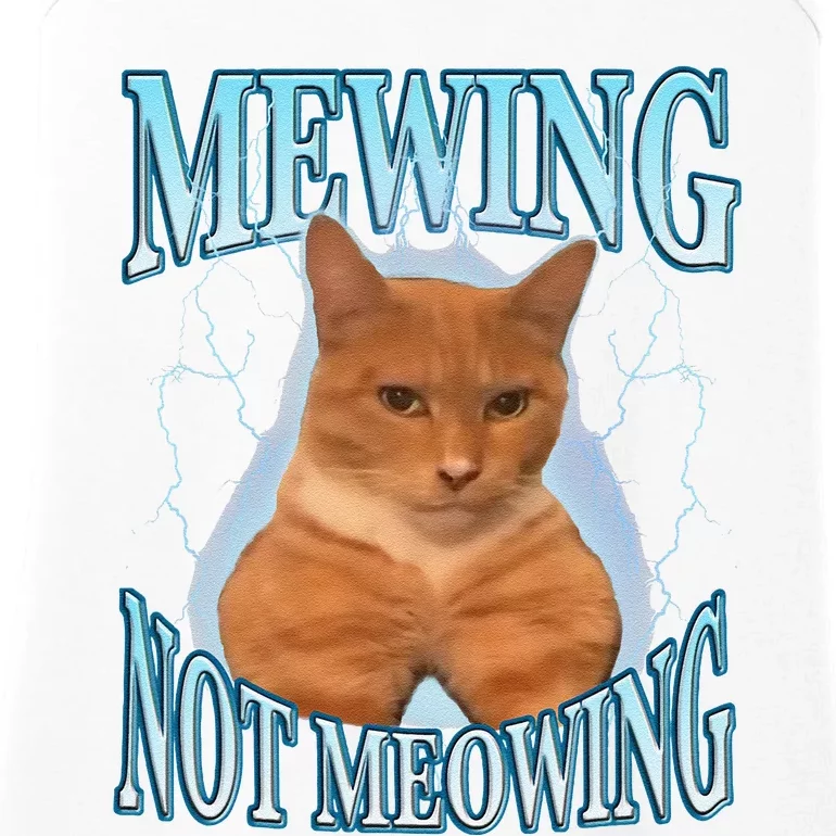 Funny Cat Meme Mewing Looksmax Meowing Cat Trend Ladies Essential Tank