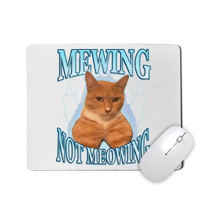 Funny Cat Meme Mewing Looksmax Meowing Cat Trend Mousepad | TeeShirtPalace