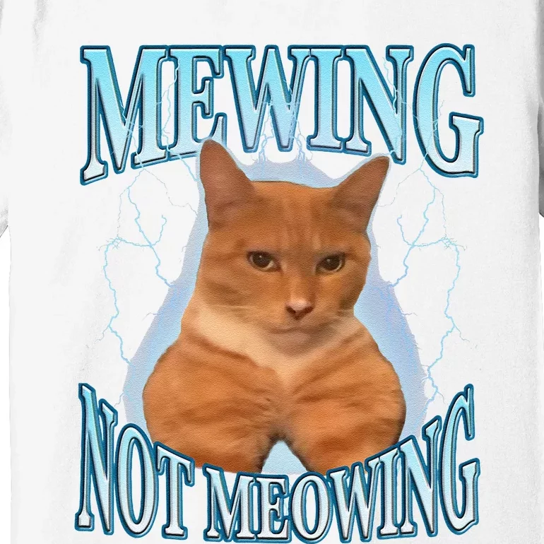 Funny Cat Meme Mewing Looksmax Meowing Cat Trend Premium T-Shirt