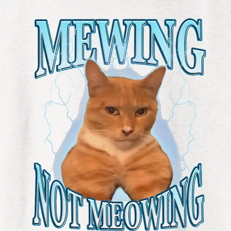 Funny Cat Meme Mewing Looksmax Meowing Cat Trend Women's Crop Top Tee