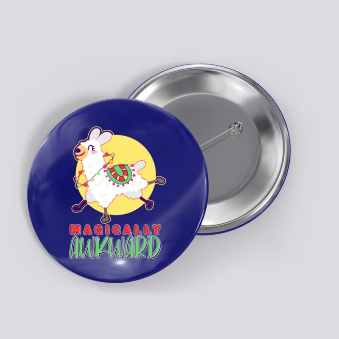 Funny Cute Magically Awkward Llama Alpaca Button