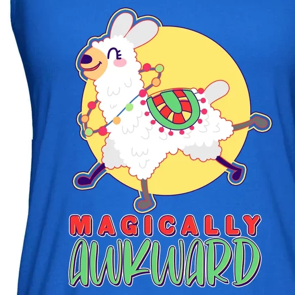 Funny Cute Magically Awkward Llama Alpaca Ladies Essential Flowy Tank