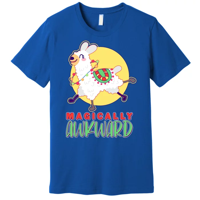 Funny Cute Magically Awkward Llama Alpaca Premium T-Shirt