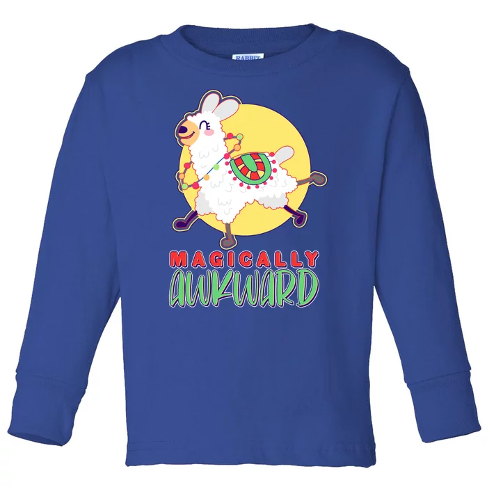 Funny Cute Magically Awkward Llama Alpaca Toddler Long Sleeve Shirt