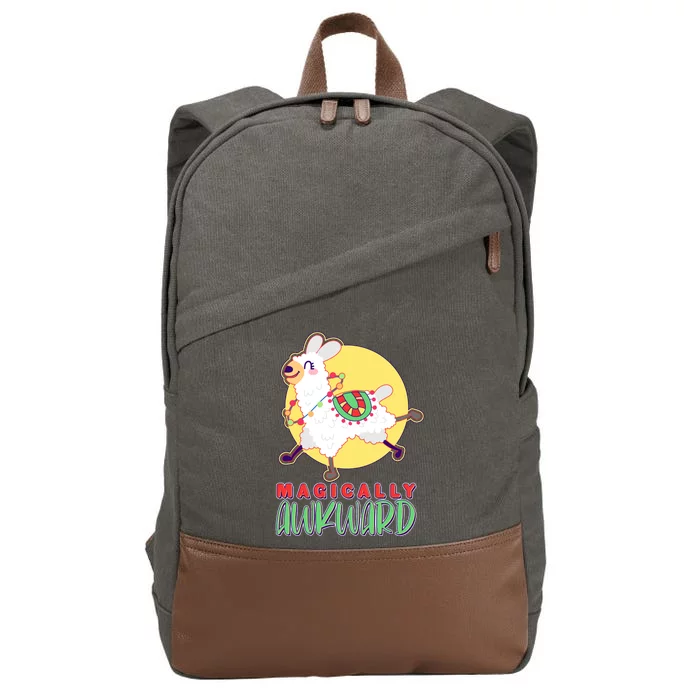 Funny Cute Magically Awkward Llama Alpaca Cotton Canvas Backpack