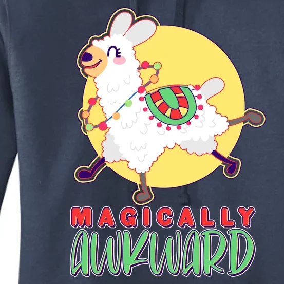 Funny Cute Magically Awkward Llama Alpaca Women's Pullover Hoodie