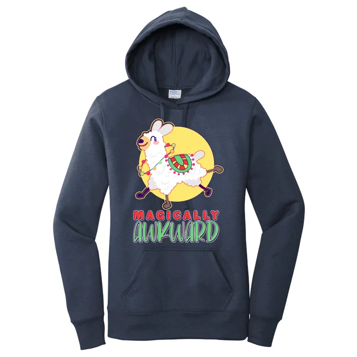 Funny Cute Magically Awkward Llama Alpaca Women's Pullover Hoodie