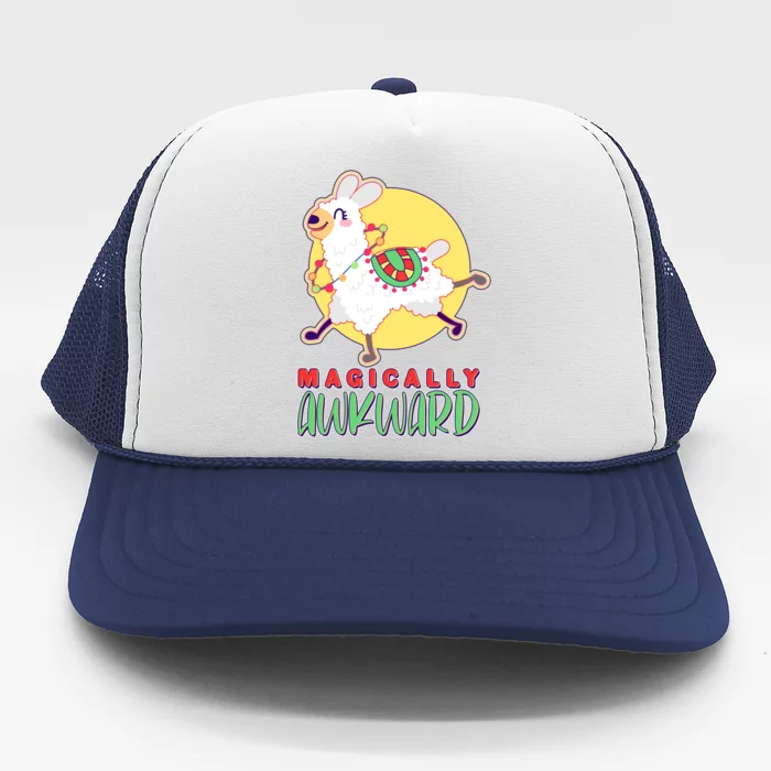 Funny Cute Magically Awkward Llama Alpaca Trucker Hat