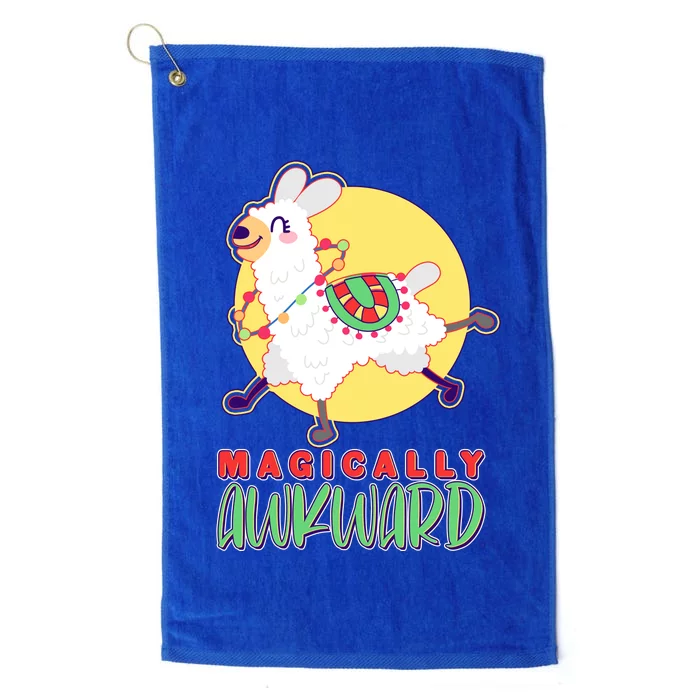 Funny Cute Magically Awkward Llama Alpaca Platinum Collection Golf Towel