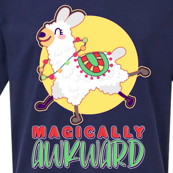 Funny Cute Magically Awkward Llama Alpaca Sueded Cloud Jersey T-Shirt