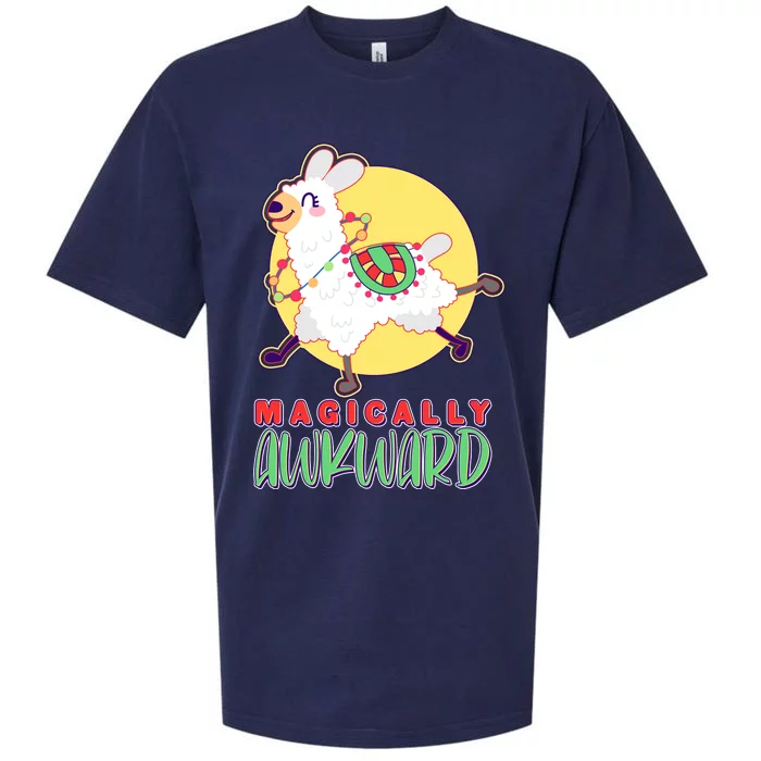 Funny Cute Magically Awkward Llama Alpaca Sueded Cloud Jersey T-Shirt