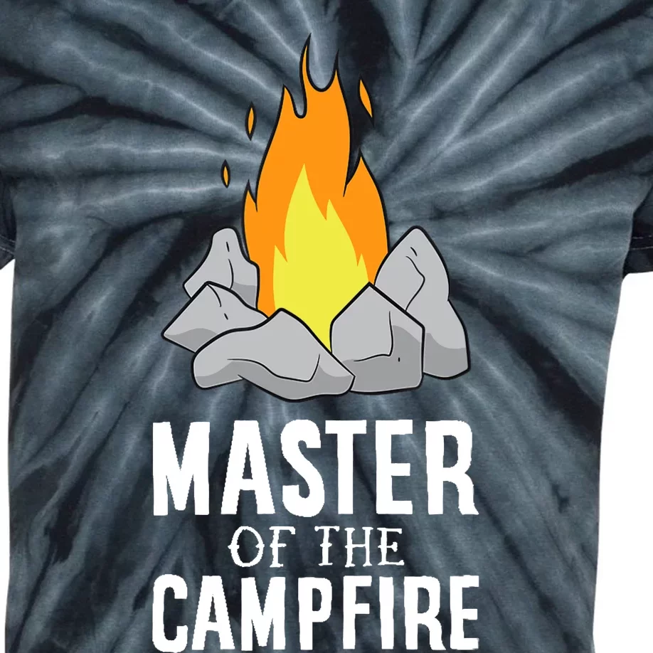 Funny Camping Master Of The Campfire Outdoor Camper Kids Tie-Dye T-Shirt