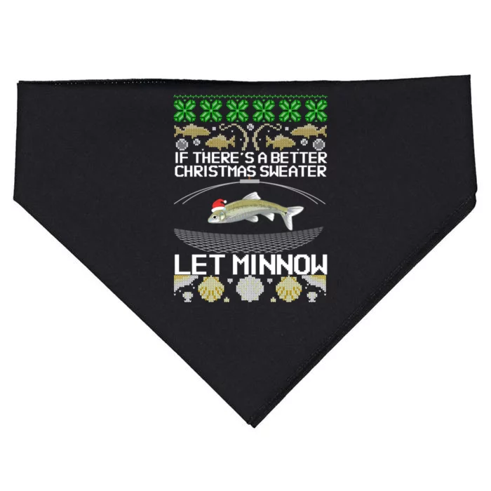 Funny Christmas Minnow Bait Fish Trap Angler Fishing USA-Made Doggie Bandana