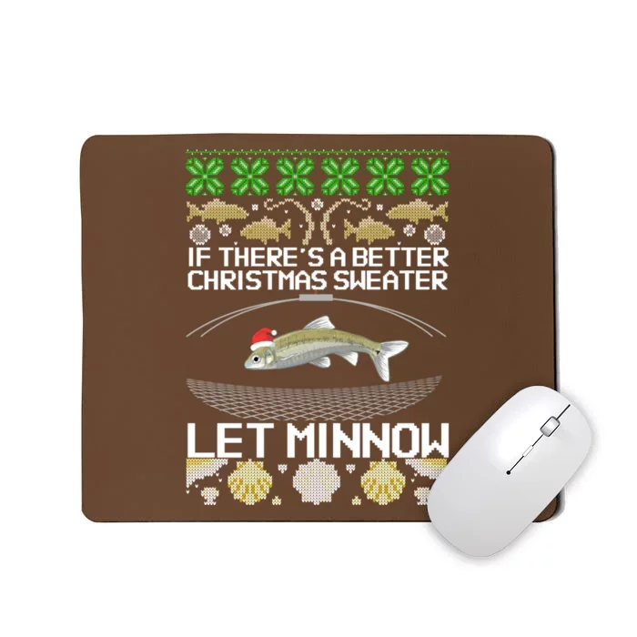 Funny Christmas Minnow Bait Fish Trap Angler Fishing Mousepad