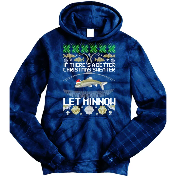 Funny Christmas Minnow Bait Fish Trap Angler Fishing Tie Dye Hoodie