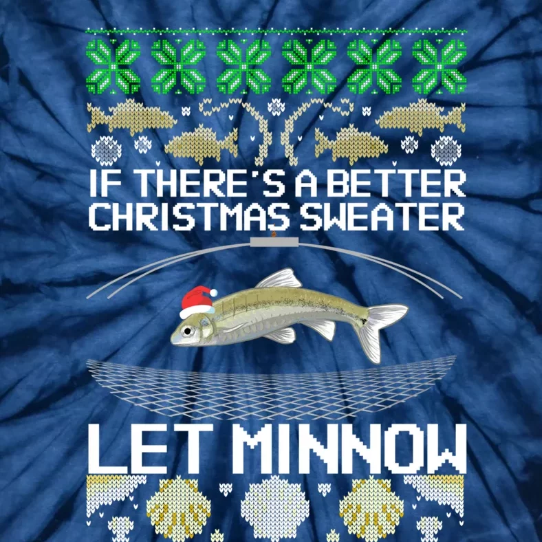 Funny Christmas Minnow Bait Fish Trap Angler Fishing Tie-Dye T-Shirt