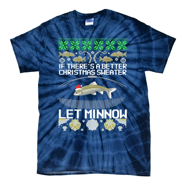 Funny Christmas Minnow Bait Fish Trap Angler Fishing Tie-Dye T-Shirt