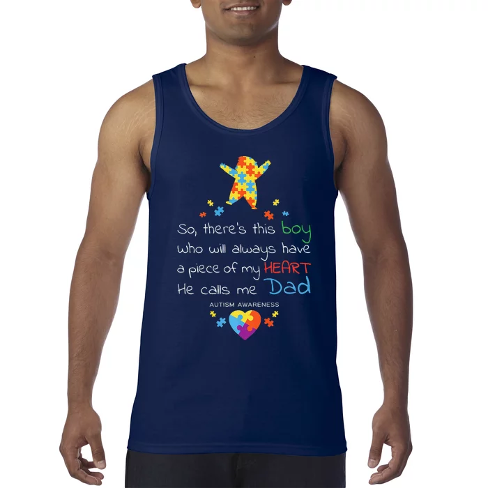 Funny Calls Me Dad Autism Awareness Tank Top