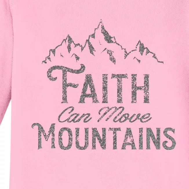 Faith Can Move Mountains Bible Verse Religious Baby Long Sleeve Bodysuit