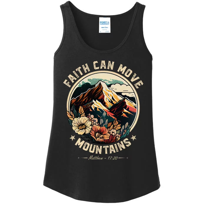 Faith Can Move Mountains Christian Women Ladies Essential Tank