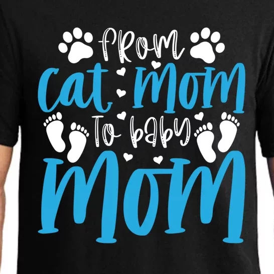 From Cat Mom To Mom Cat Mama Pregnancy Mama Gift Pajama Set