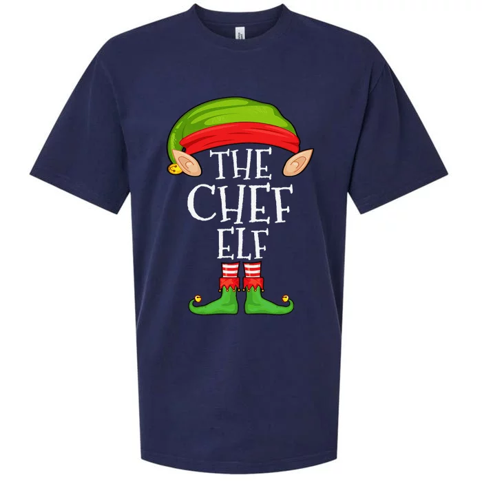 Funny Christmas Matching Family Elf Pajama The Chef Elf Sueded Cloud Jersey T-Shirt