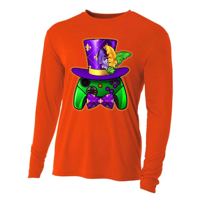 Funny Cool Mardi Gras Video Game Controller Gamer Cooling Performance Long Sleeve Crew