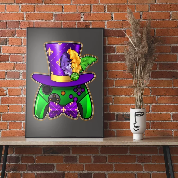 Funny Cool Mardi Gras Video Game Controller Gamer Poster