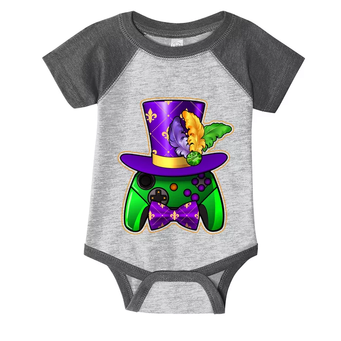 Funny Cool Mardi Gras Video Game Controller Gamer Infant Baby Jersey Bodysuit