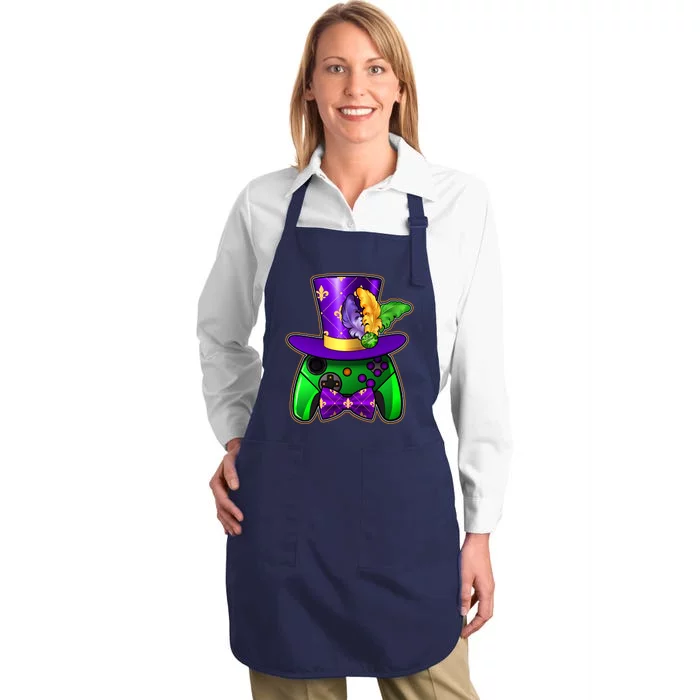 Funny Cool Mardi Gras Video Game Controller Gamer Full-Length Apron With Pocket