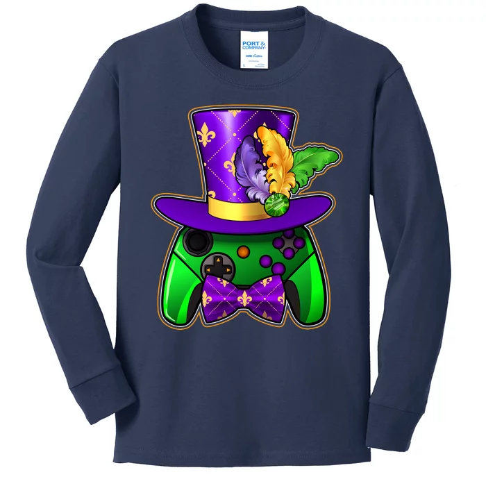 Funny Cool Mardi Gras Video Game Controller Gamer Kids Long Sleeve Shirt