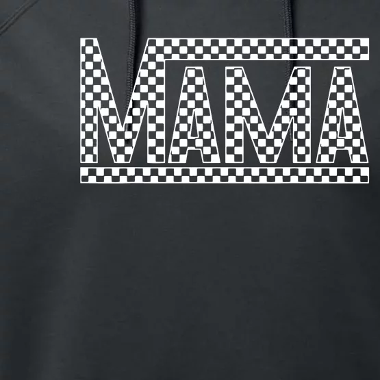 Funny Checkered Mama Black White Gift Women Performance Fleece Hoodie