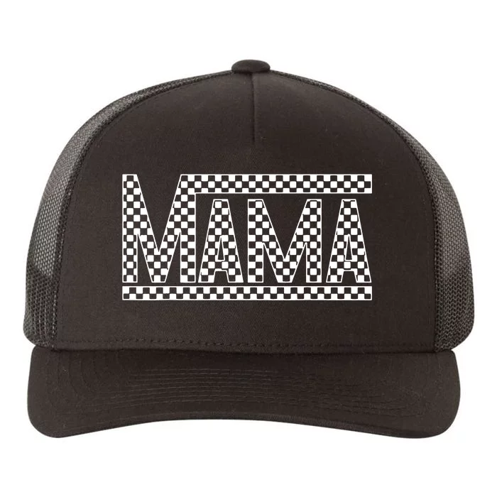 Funny Checkered Mama Black White Gift Women Yupoong Adult 5-Panel Trucker Hat