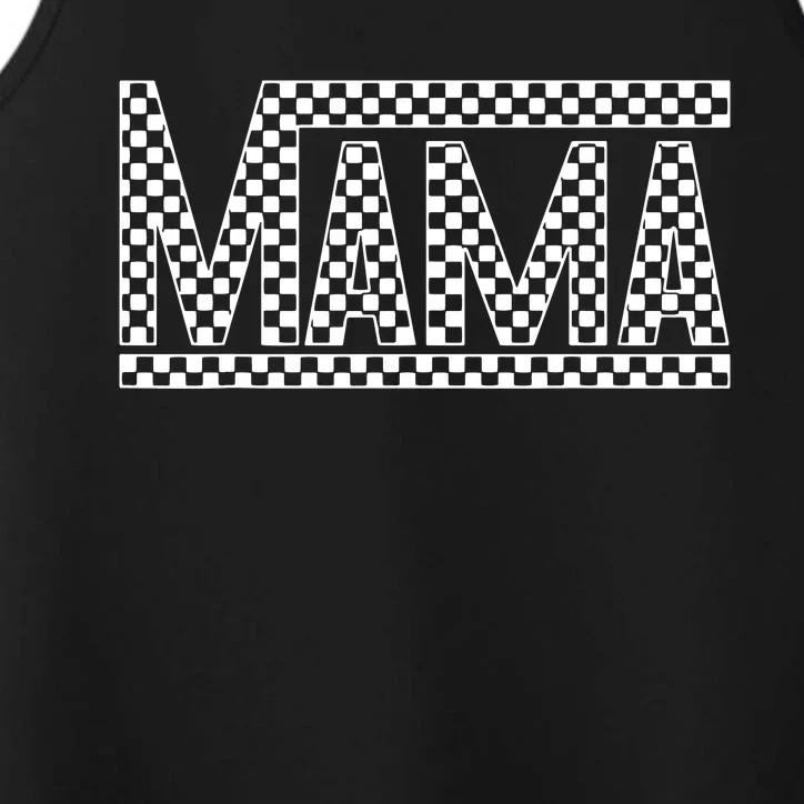 Funny Checkered Mama Black White Gift Women Performance Tank