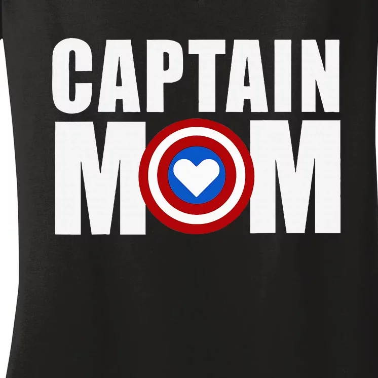 Funny Captain Mom Superhero Mothers Day Women's V-Neck T-Shirt